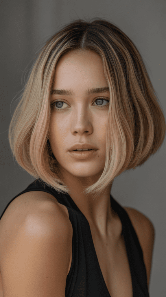 Angled Bob for Oval Faces