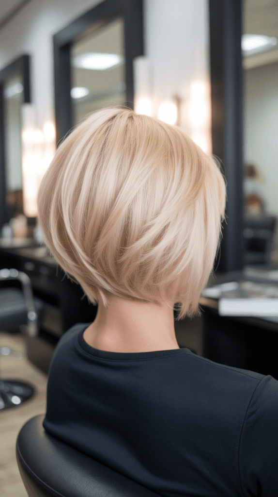 Stacked Blonde French Bob