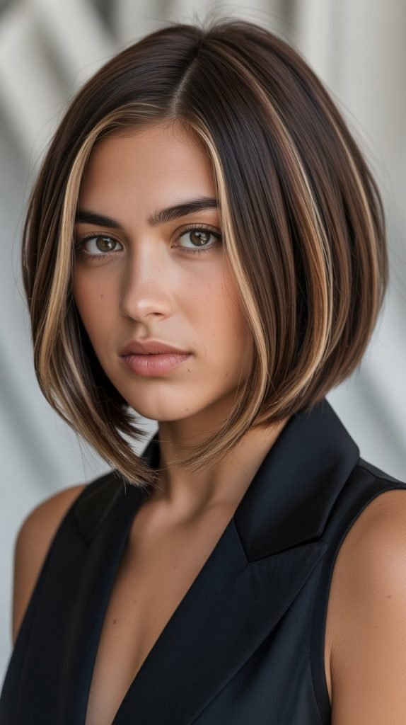 22. Structured Bob with Espresso Highlights