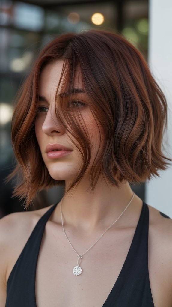 14. Textured Bob with Mahogany Base