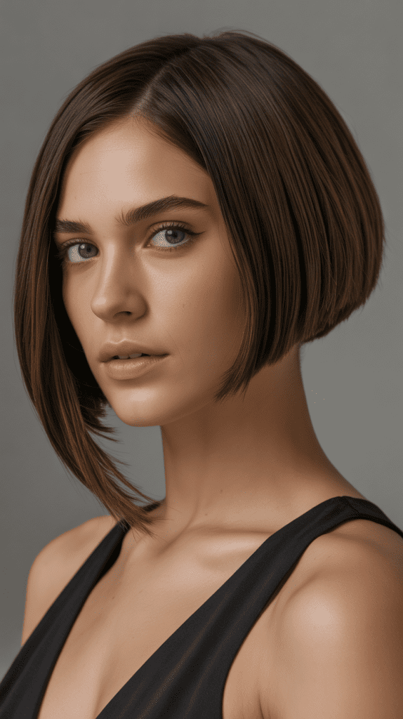 Sleek Angled Jaw-Length Bob