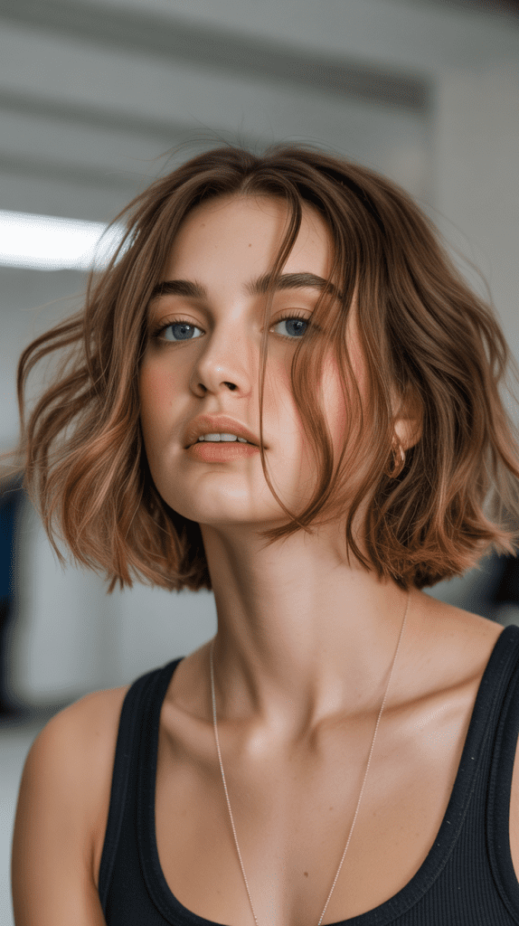 Textured Jaw-Length Bob with Movement