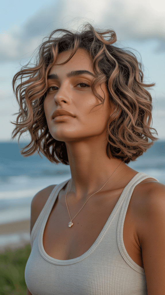 Wavy Jaw-Length Bob with Natural Texture