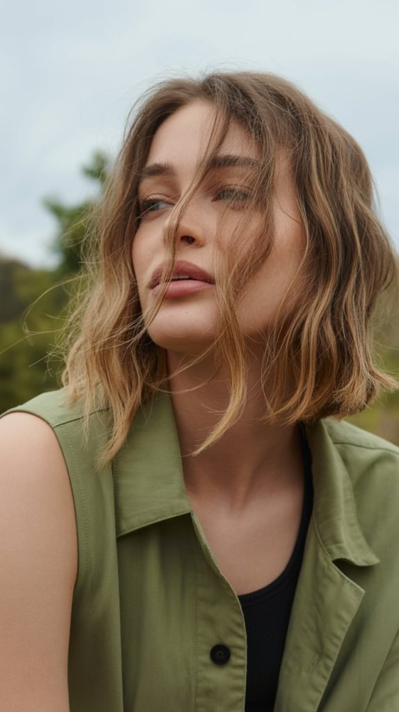 Tousled Chin Bob for Casual Elegance