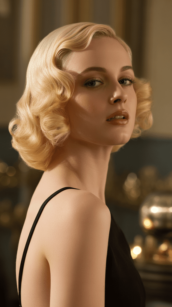 Vintage-Inspired Blonde French Bob