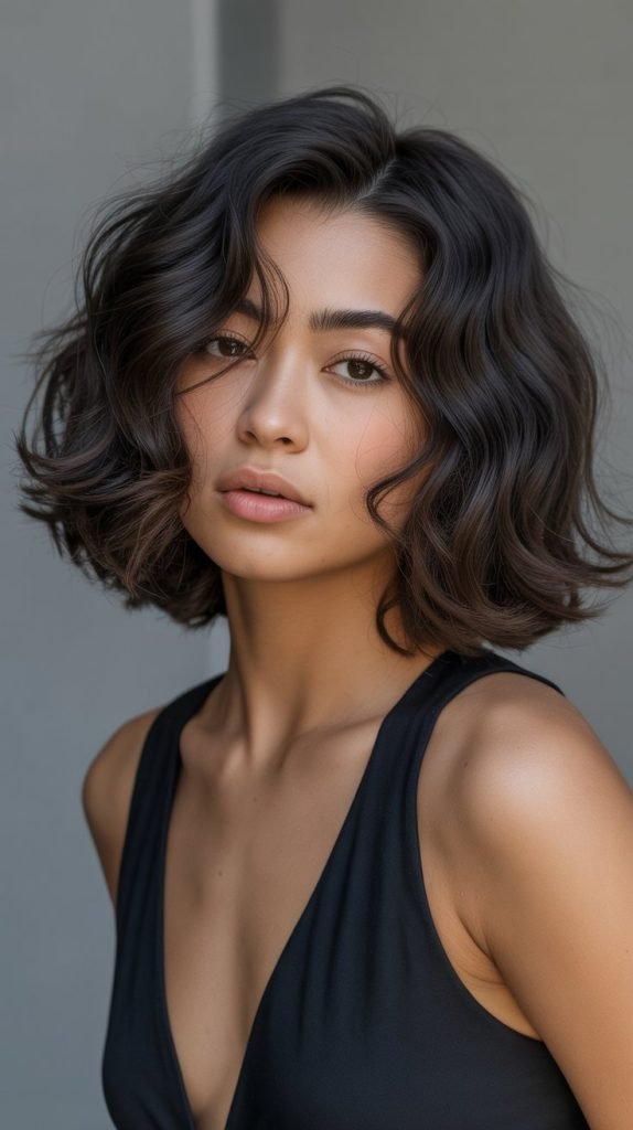 Voluminous Black Blunt Bob