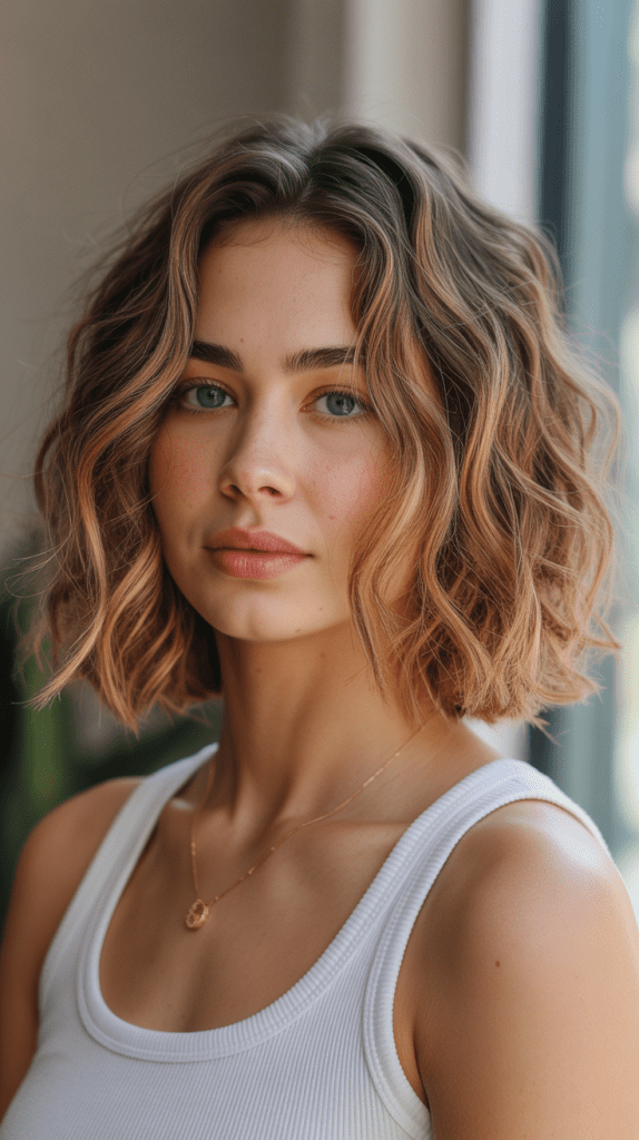 Wavy Angled Bob