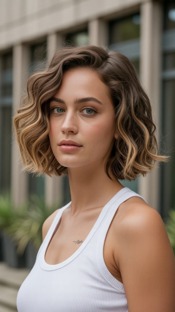 Wavy Angled Bob
