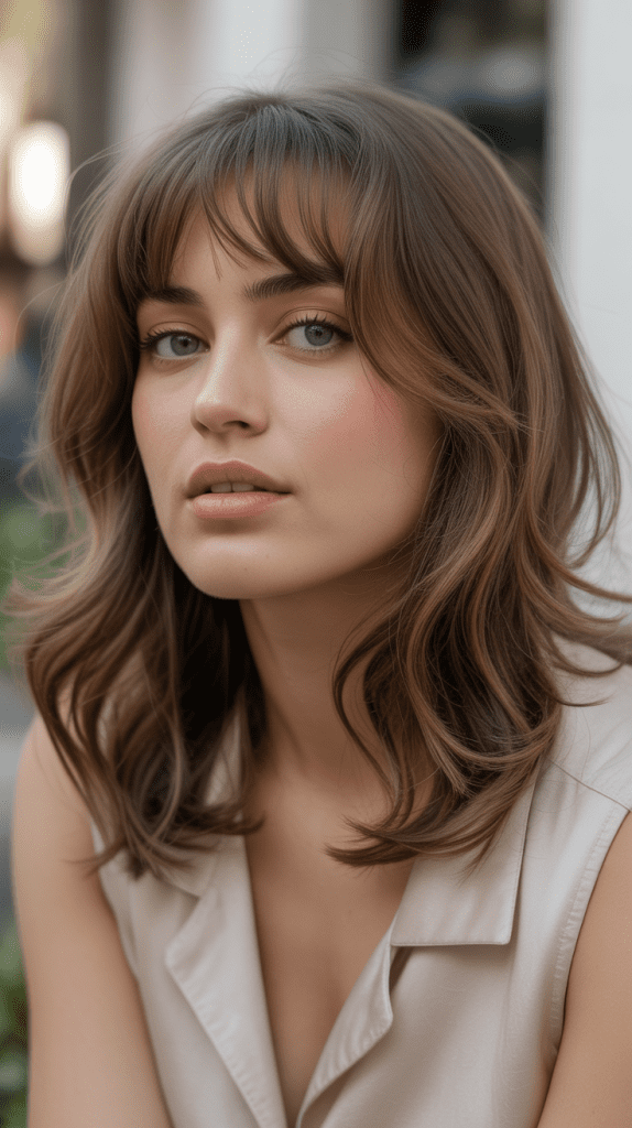 Wispy Bangs with Medium Layers