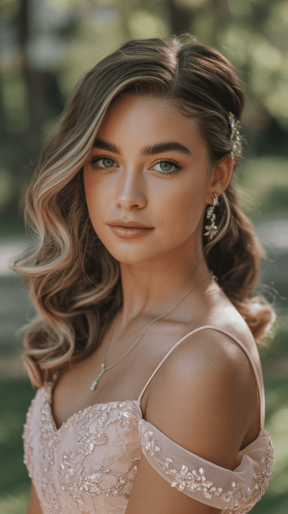 Romantic Side-Swept Curls