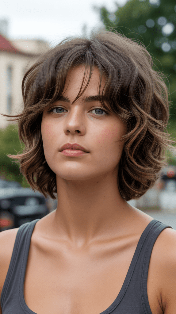 Textured Shag-Inspired Feathered Bob
