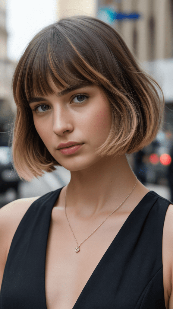 Angled Bob with Bangs