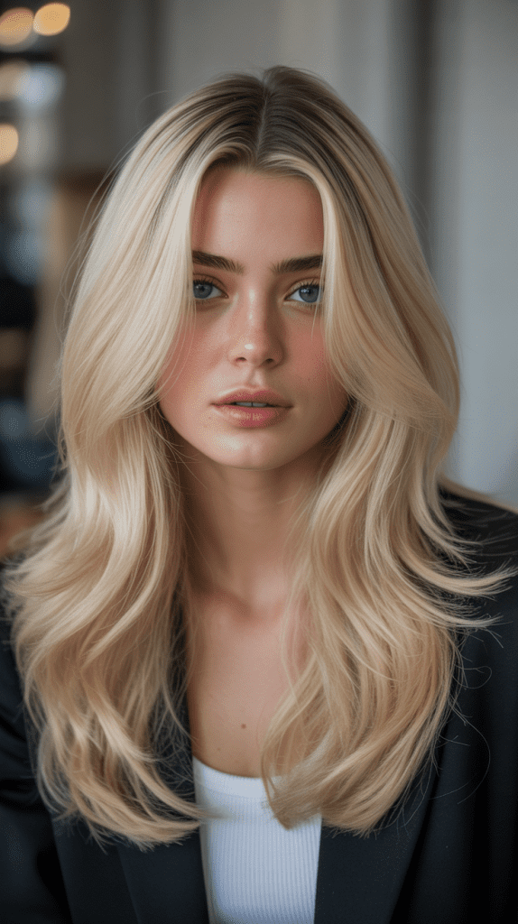 Face-Framing Layers for Blonde Hair