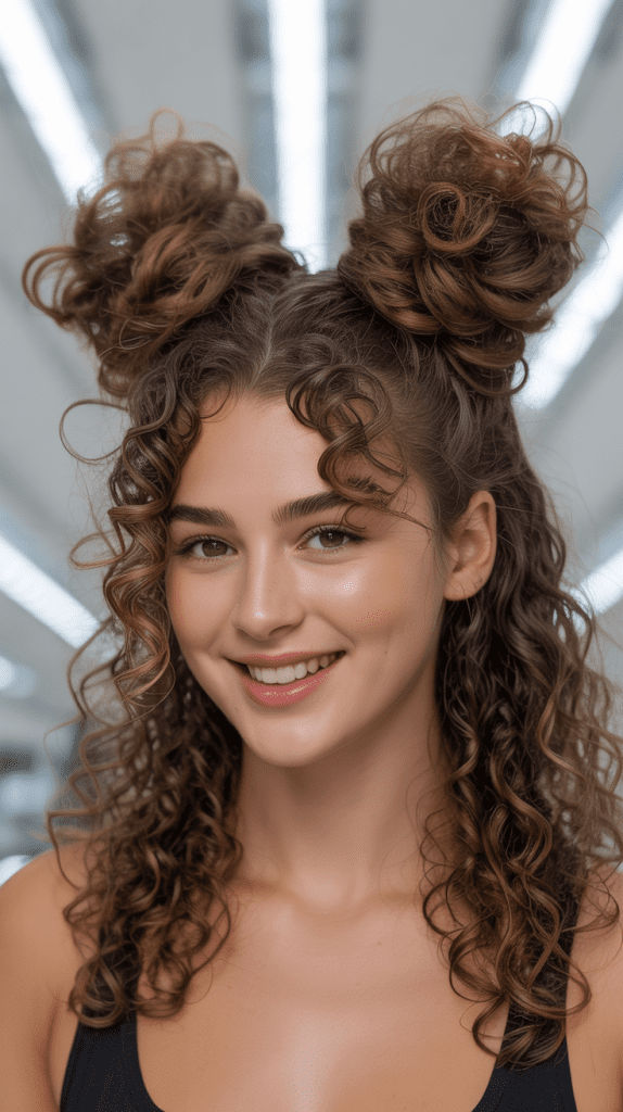 Curly Space Buns