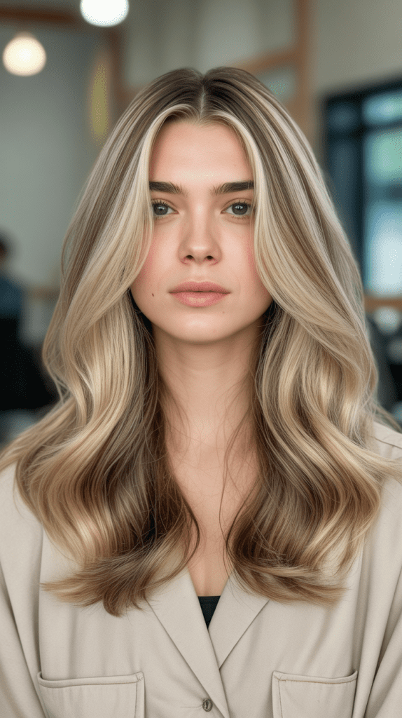Beige Blonde with Walnut Lowlights