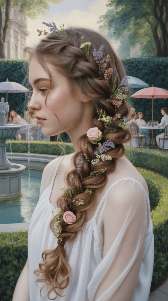 Waterfall Braid with Curls