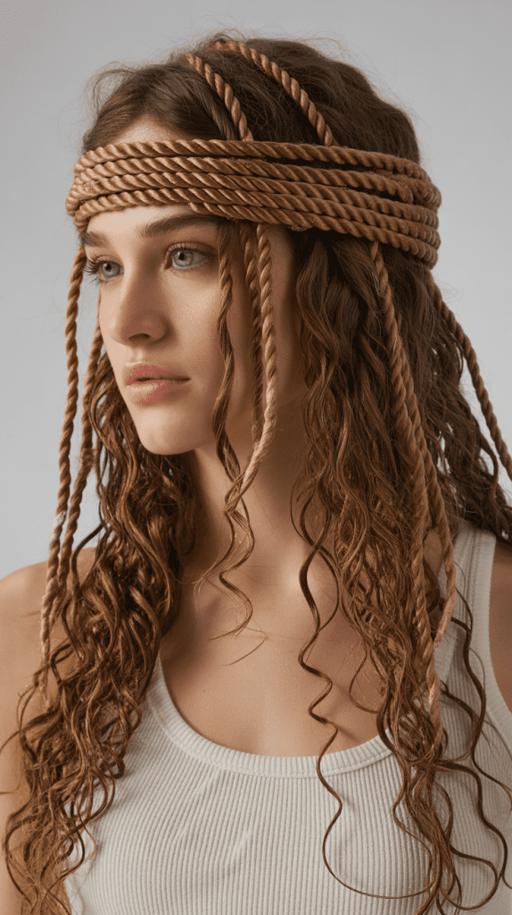 Twisted Crown with Curly Cascades