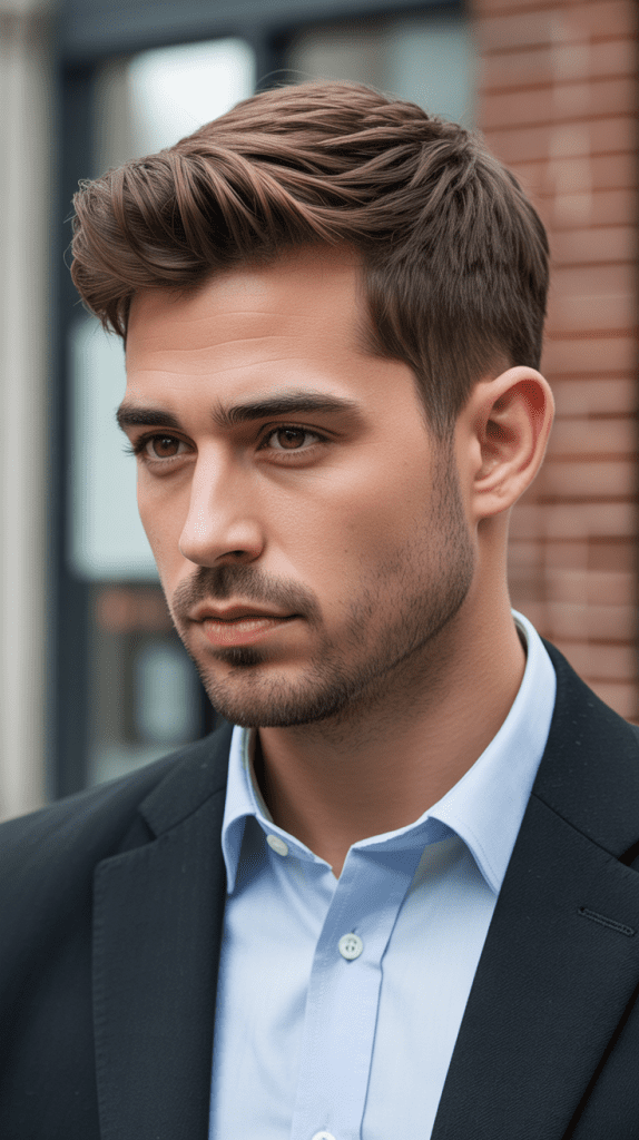 Caramel Highlights on Short Brown Hair