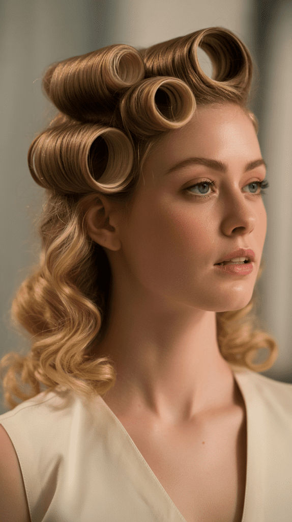 Half Up with Pin Curls