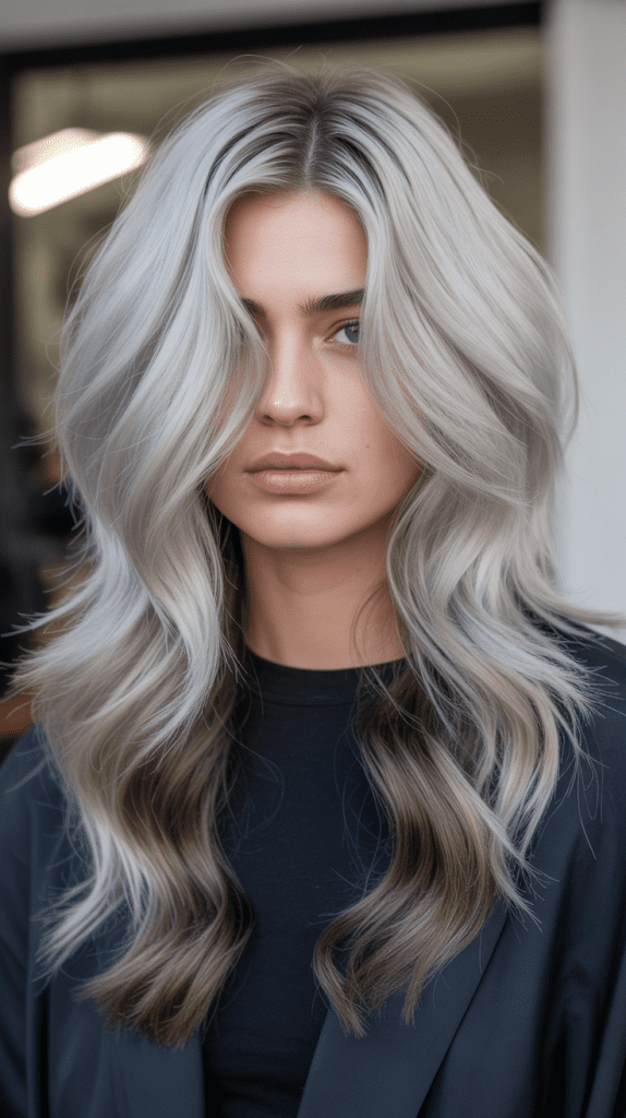 Silver Blonde with Graphite Lowlights