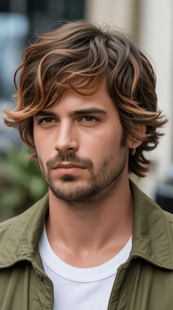 Caramel Highlights with Messy Textured Look