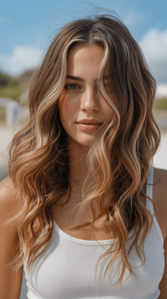 Caramel Highlights on Medium Brown Hair