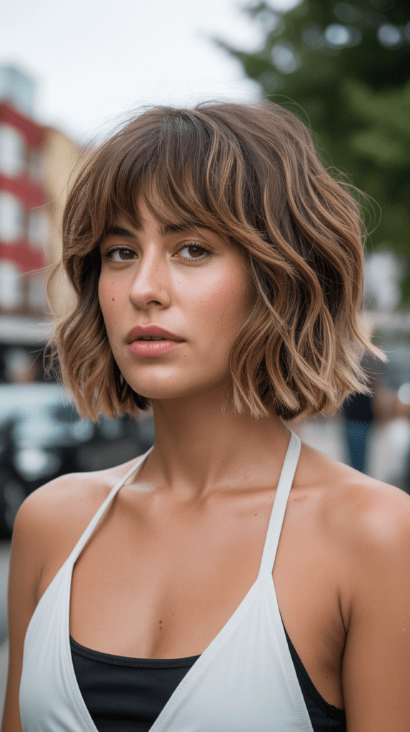 Tousled Bob with Choppy Bangs