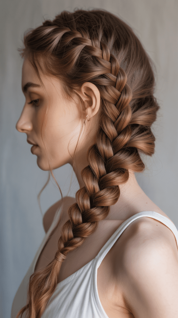 Side Fishtail Braid with Curls