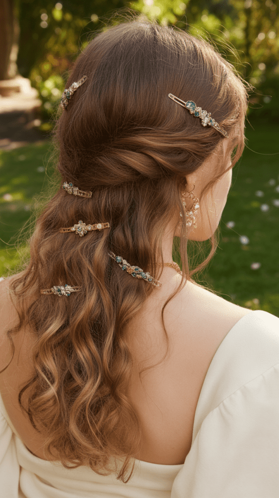 Loose Waves with Jeweled Pins