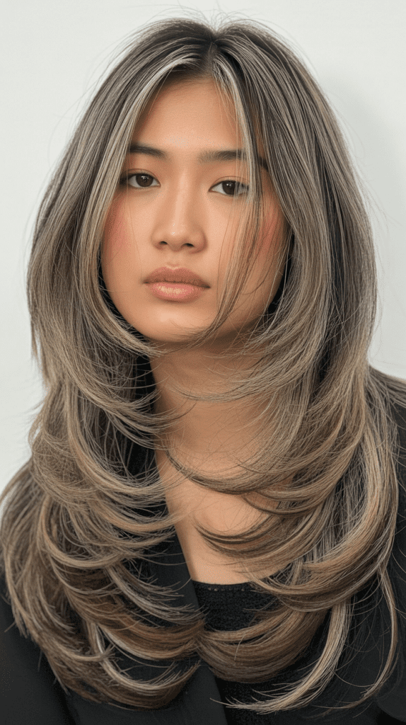 Heavily Layered Long Hair