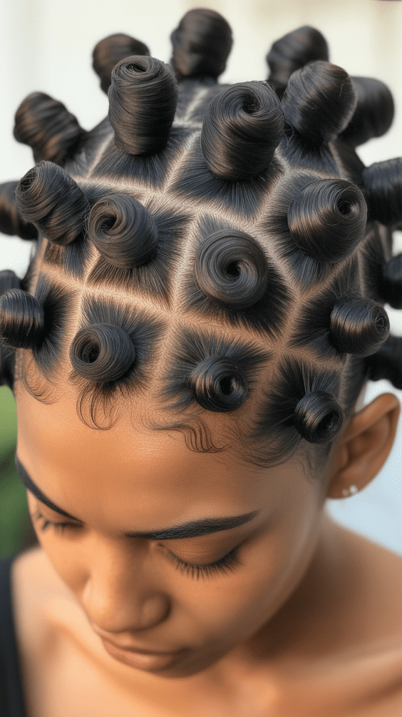 Curly Bantu Knots