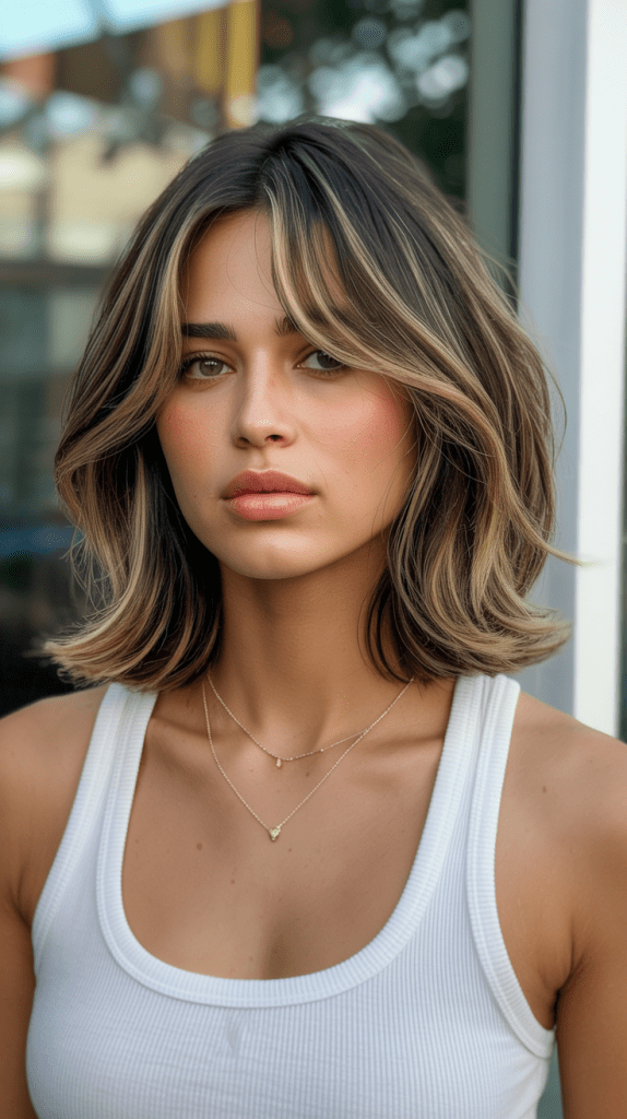 The Layered Bob with Curtain Bangs