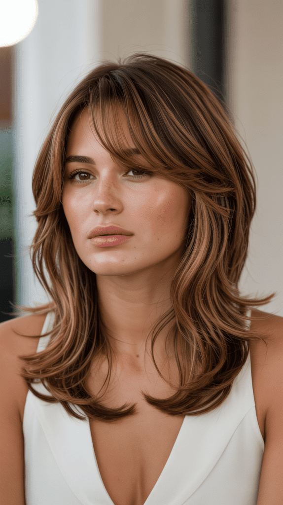 Layered Cut with Side-Swept Bangs