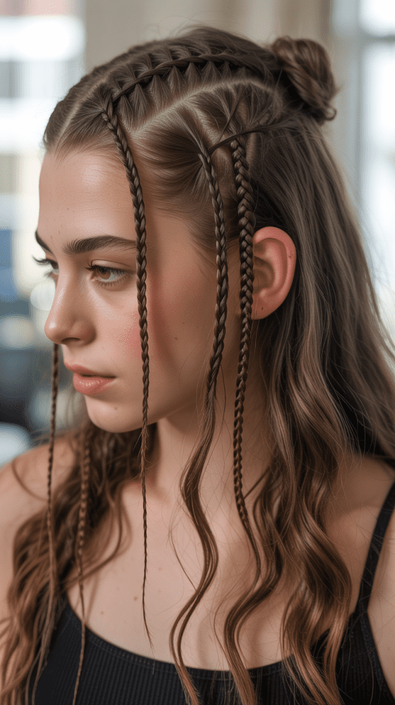 Half Up with Accent Braids