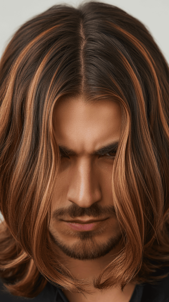 Caramel Highlights with Middle Part