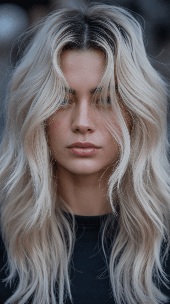 Icy Blonde with Dark Roots