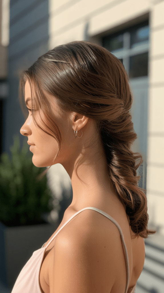 Half Up with Low Twisted Side