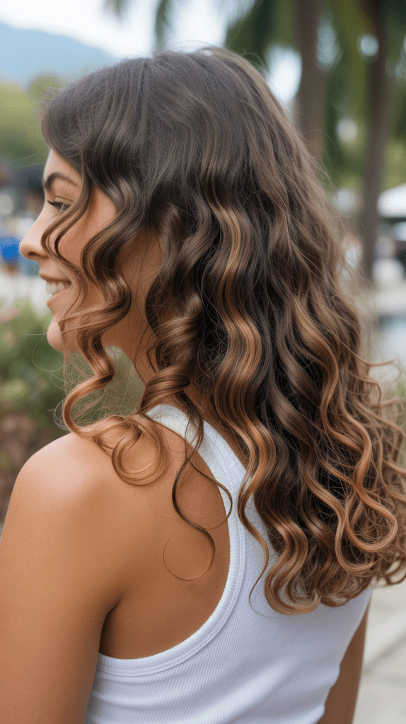 Caramel Highlights for Curly-Wavy Texture
