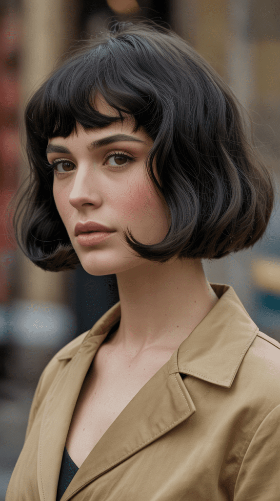 Rounded Bob with Full Fringe