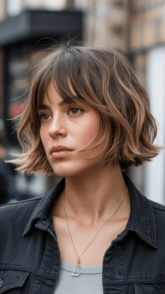 Shaggy Bob with Curtain Bangs