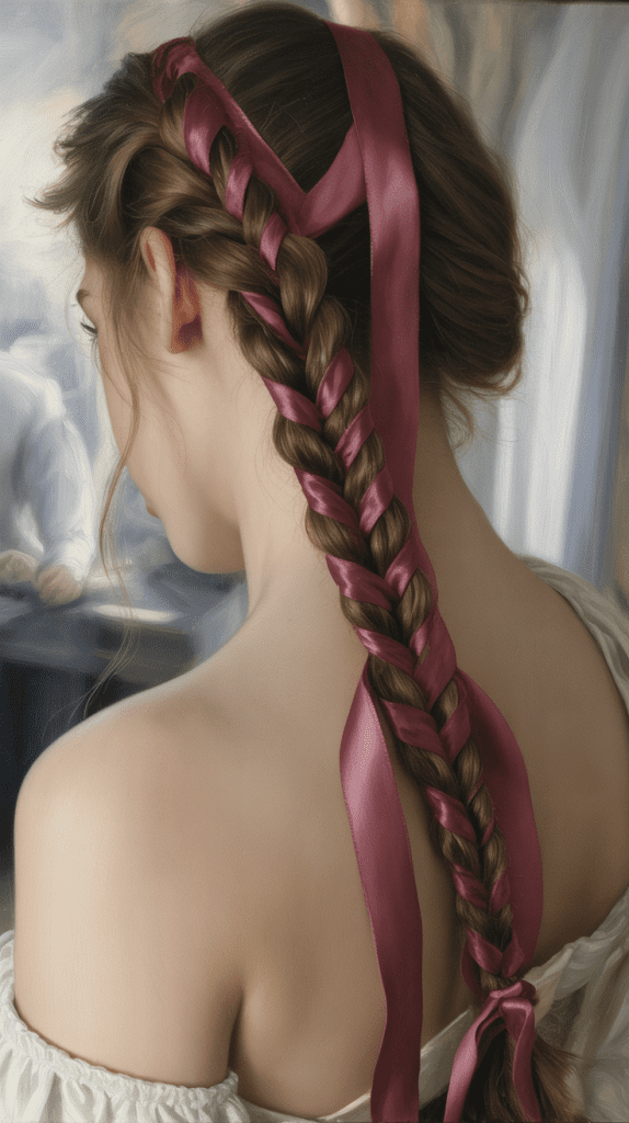 Side Braid with Ribbon Lacing