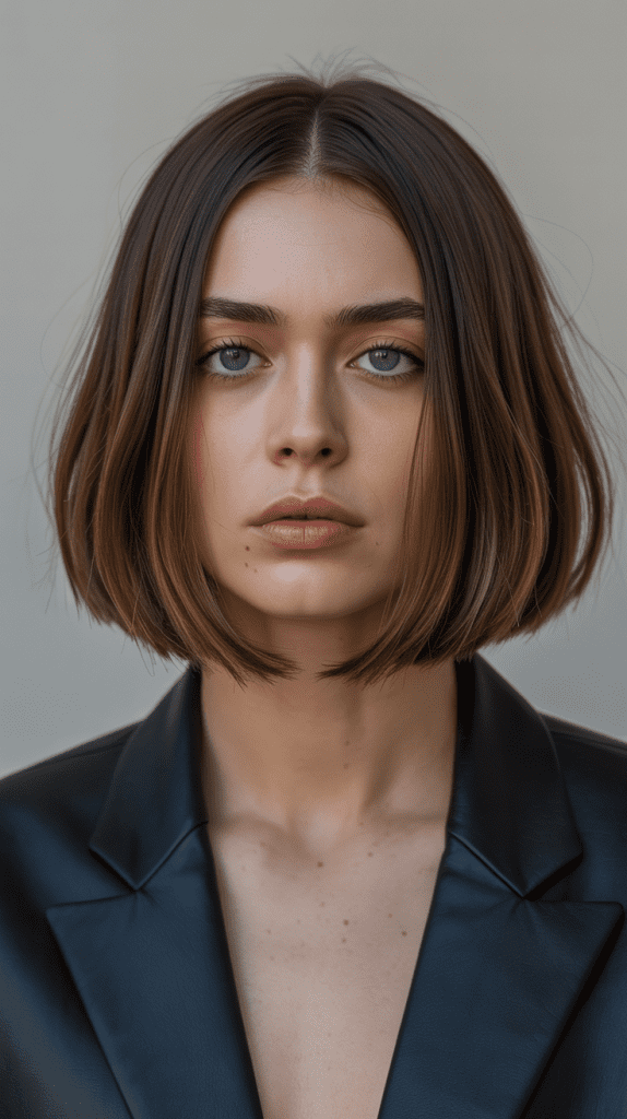 Blunt Lob with Middle Part