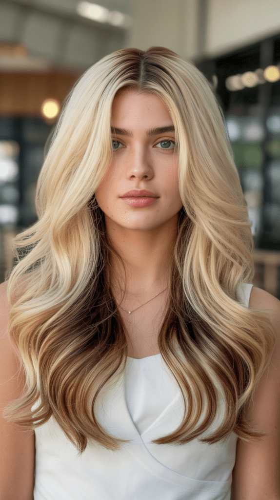 Butter Cream Blonde with Caramel Lowlights