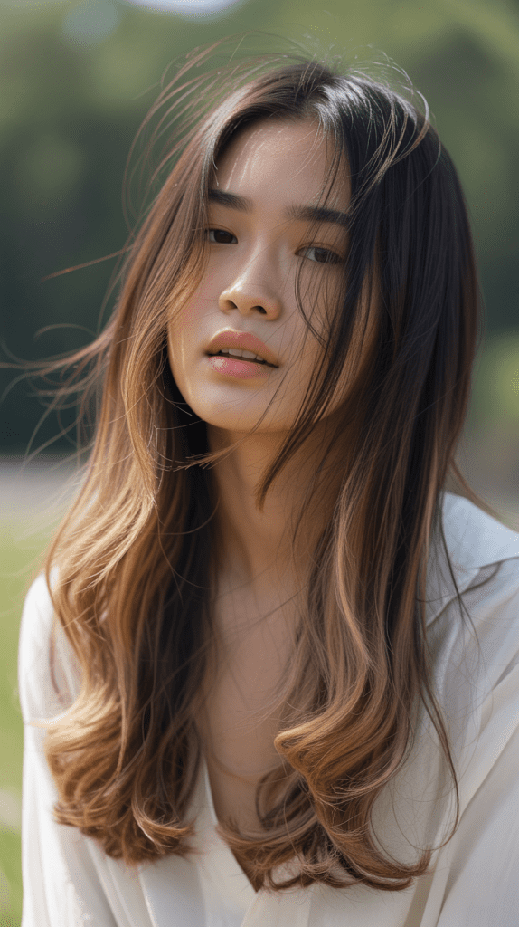 Layered Hair with Wispy Ends