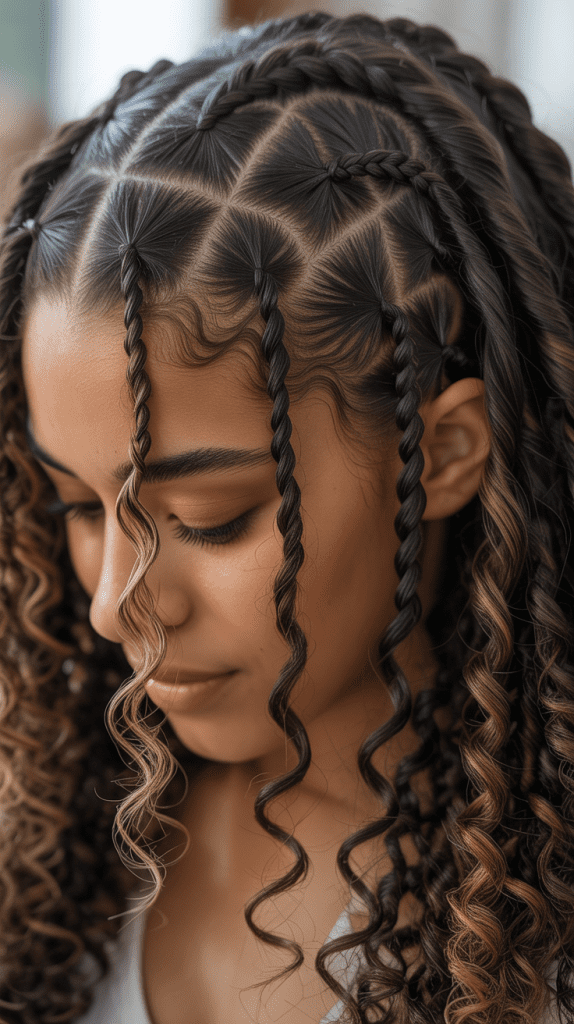 Twist and Braid Combo with Curls