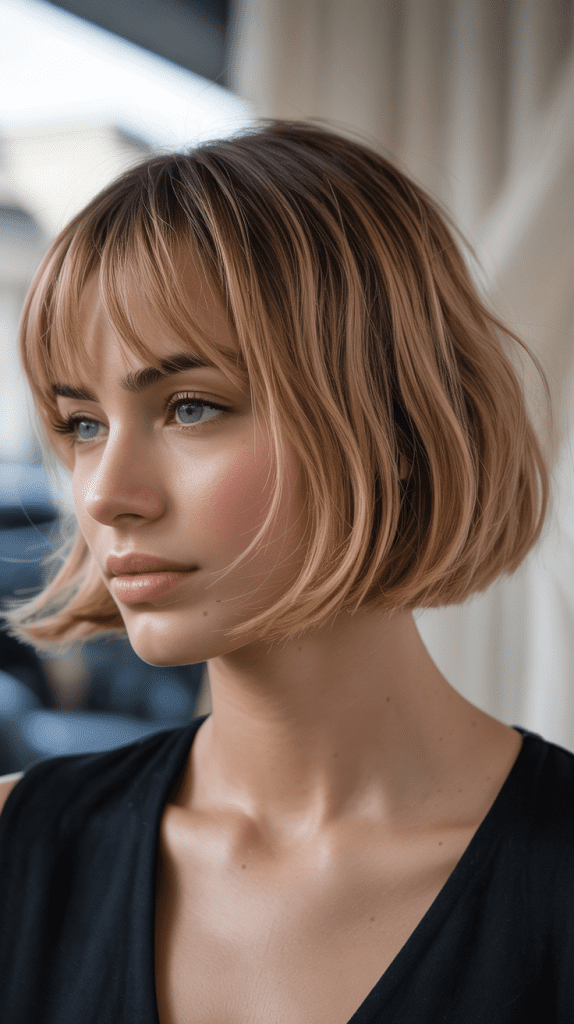 Inverted Bob with Wispy Bangs