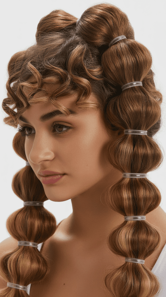 Bubble Ponytail with Curls