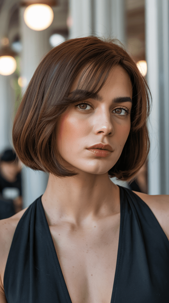 Blunt Bob with Side Part and Side Bangs
