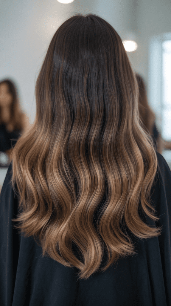 V-Cut with Dark Roots Transition