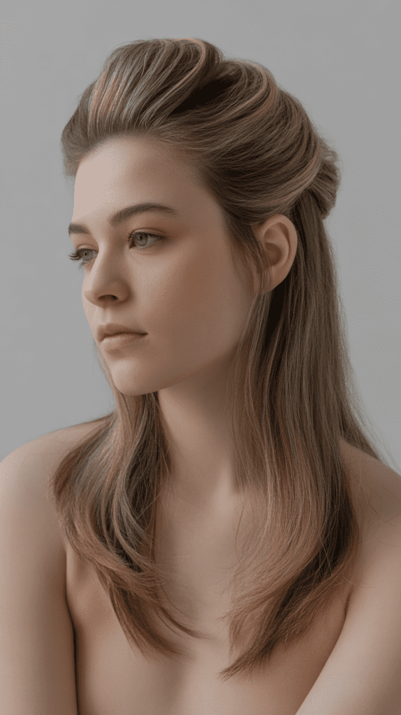 V-Cut with Half-Up Half-Down Style